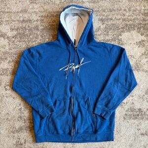 Vintage Y2K Reef Surf Embroidered Blue Full Zip Thermal Lined Hoodie